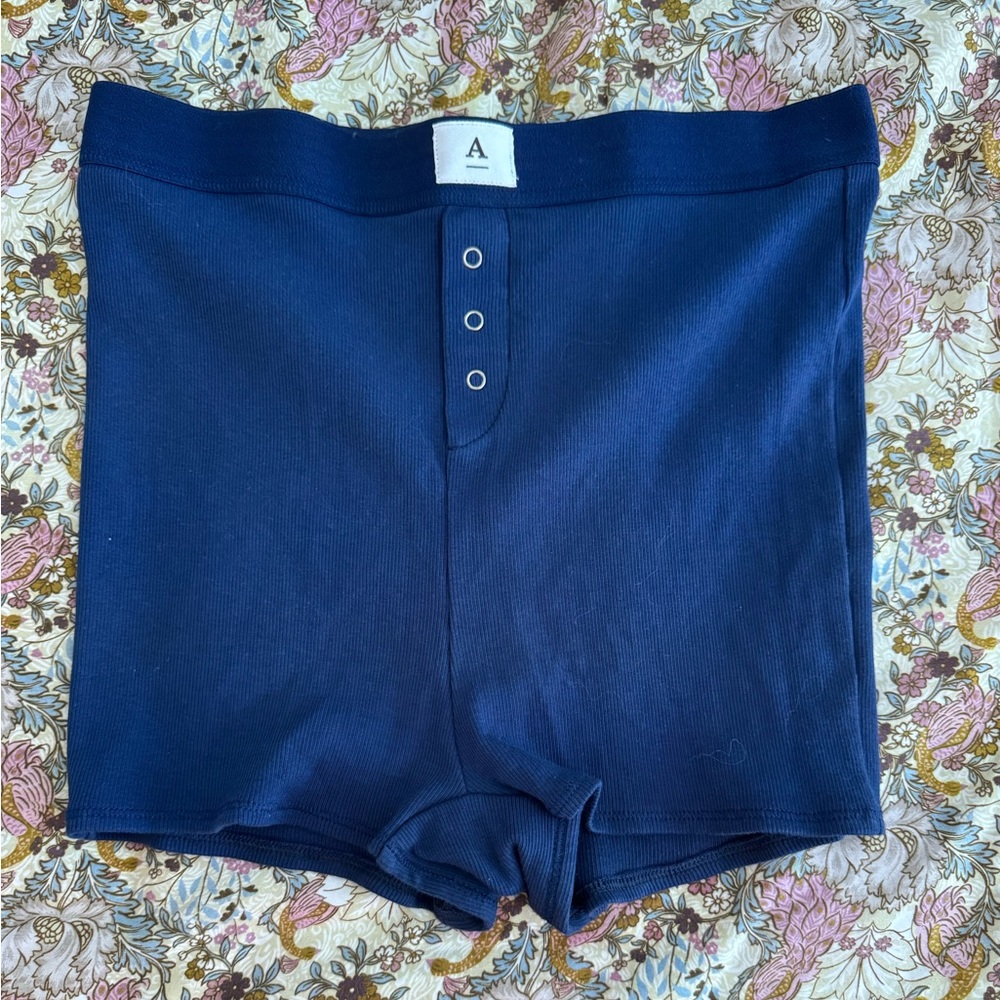Anthropologie Navy Pajama Shorts